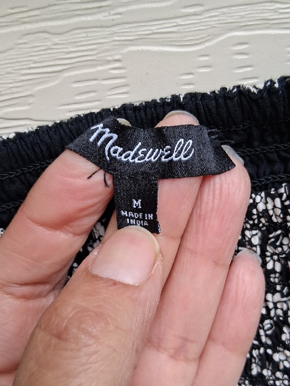 Madewell Black Floral Smocked Square-Neck Mini Dress - Picture 2 of 14